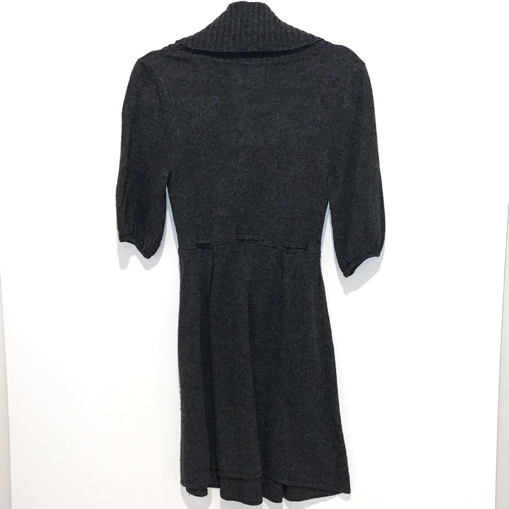 Kaisely Gray Wool Cowl Neck Sweater Dress - Picture 8 of 12